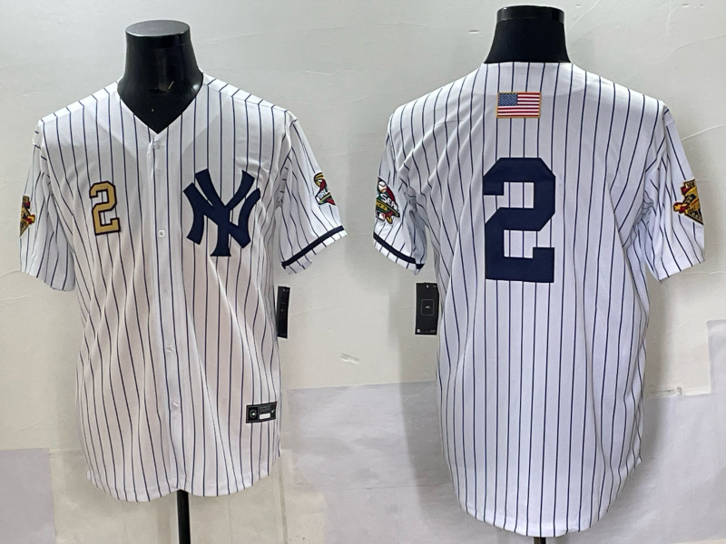 Men New York Yankees #2 white MLB 2025 Nike jersey 006